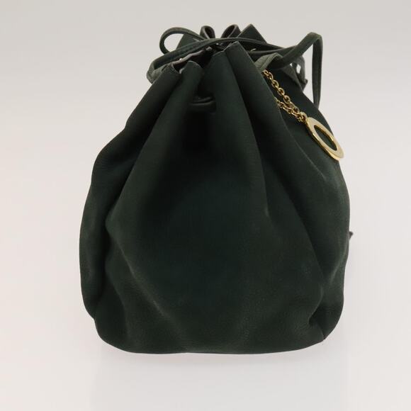 CELINE Shoulder Bag Leather Green Gold - Picture 4 of 12